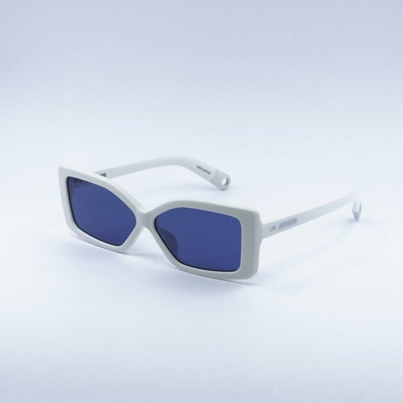 Jacquemus SPIAGGIA JAC/41 C3 Sunglasses White Geometric Frame, Blue Lenses - Picture 8 of 11